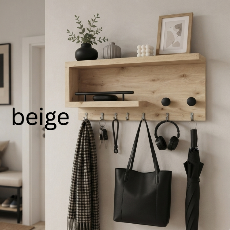 معلاق منظم أغراض خشبي Woody mount wall organizer